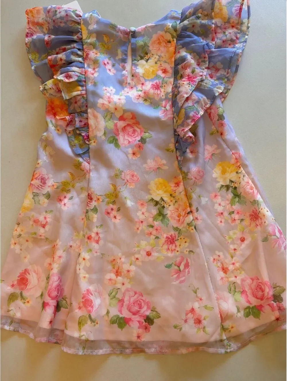 NWT Chelsea and Violet Girls Floral Ruffle Sleeve Dress, 2T, Floral